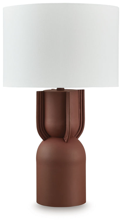 Rowandale - Metal Table Lamp - Brick Red by Ashley – Table Lamps