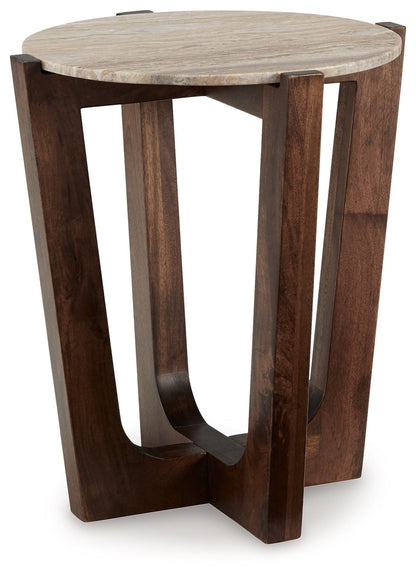 Tanidore - Round End Table - Warm Brown by Ashley – End Tables