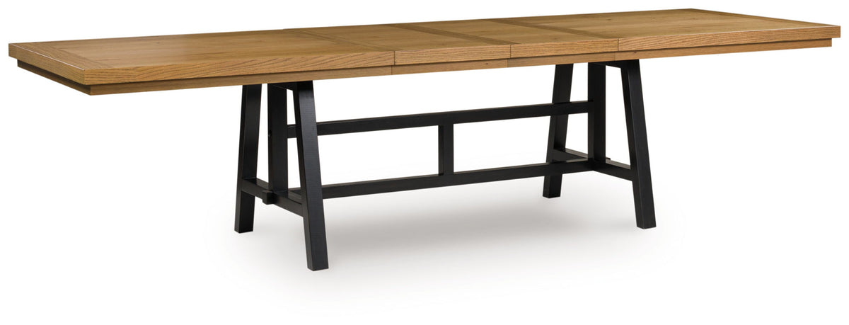 Galliden - Rectangular Dining Room Extension Table - Black / Brown by Ashley – Dining Tables with Extensions
