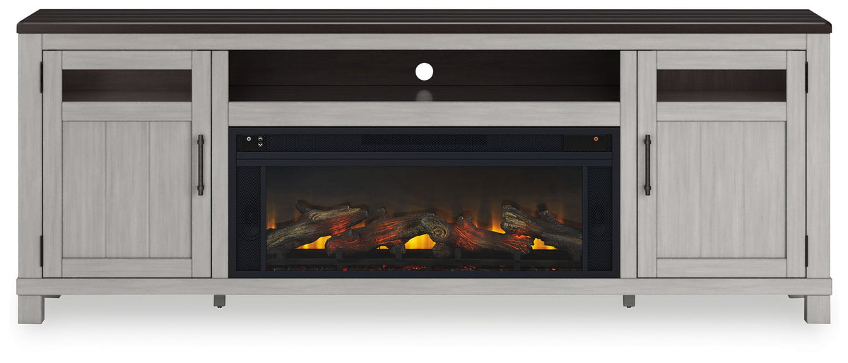 Darborn - 88" TV Stand With Electric Infrared Fireplace Insert - Gray / Brown by Ashley – view 2