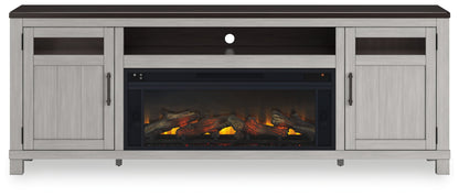 Darborn - 88" TV Stand With Electric Infrared Fireplace Insert - Gray / Brown by Ashley – view 2