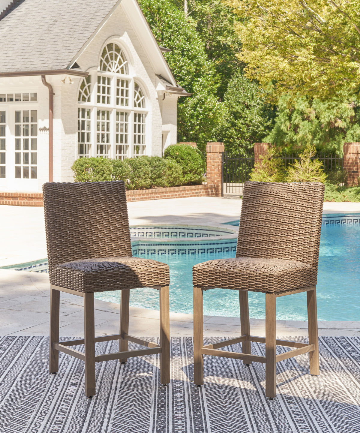 Walton Bridge - Barstool (Set of 2) - Driftwood by Ashley – view 2