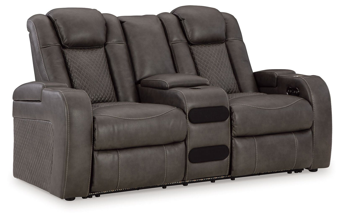 Fyne-dyme - Power Reclining Loveseat With Console/Adj Hdrst by Ashley – Reclining Loveseats