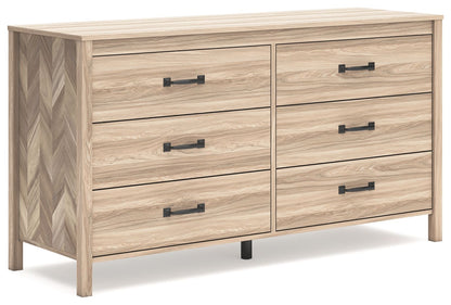 Battelle - Six Drawer Dresser - Tan by Ashley – Dressers