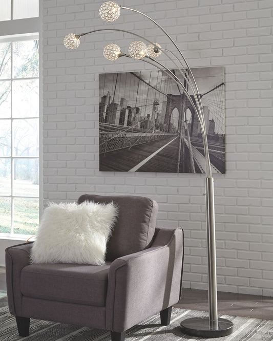Winter - Metal Arc Lamp - Silver Finish by Ashley – view 2