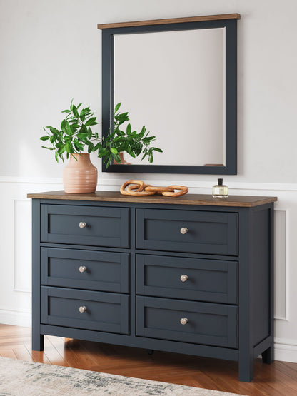Landocken - Dresser and Mirror - Brown / Blue by Ashley – view 2