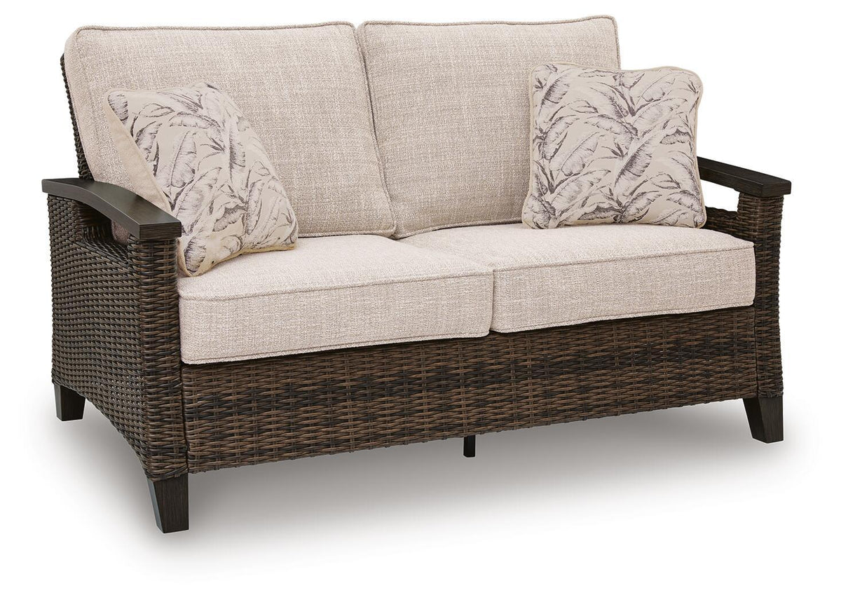 Monterey Point - Loveseat With Cushion - Dark Brown by Ashley – Loveseats