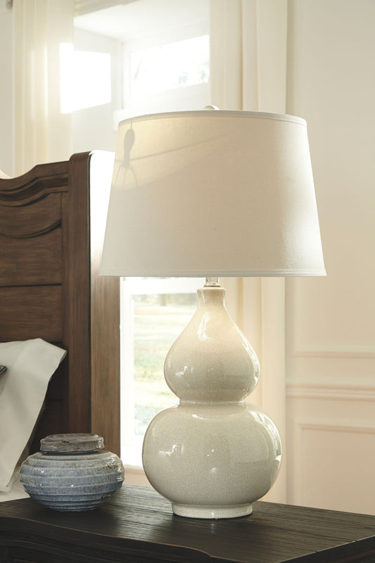 Saffi - Ceramic Table Lamp  - Cream by Ashley – view 2