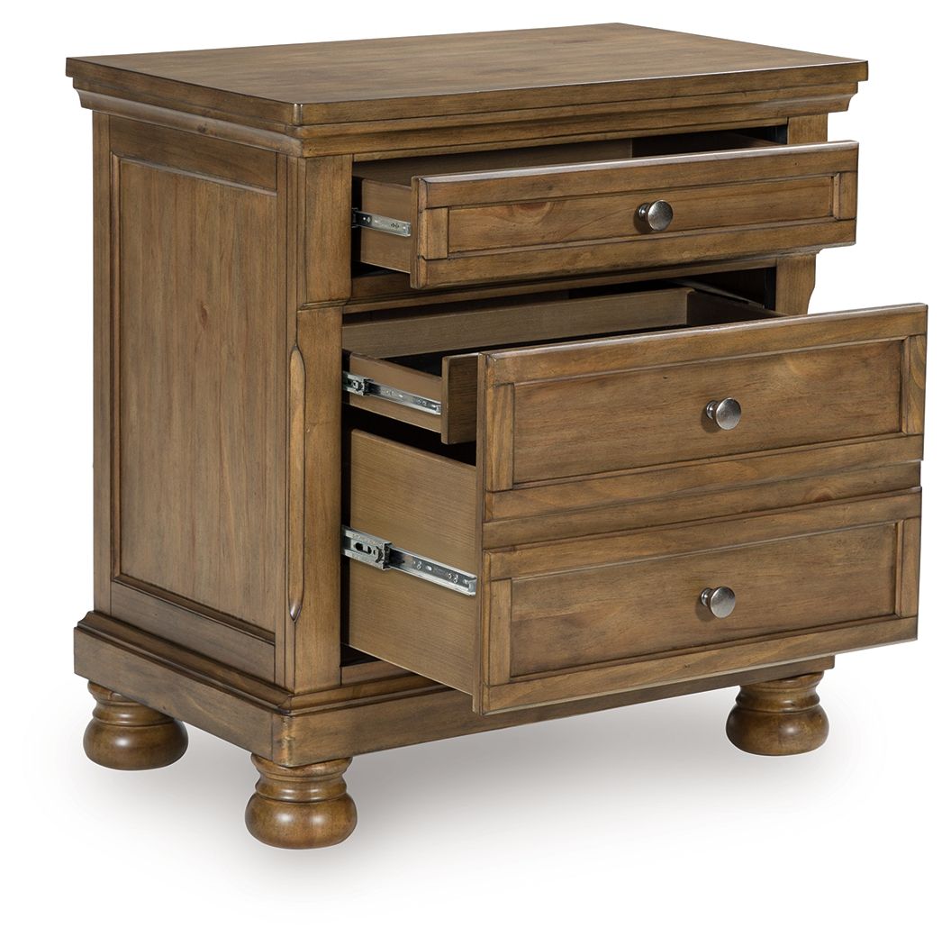 Feddinger - Two Drawer Night Stand - Medium Brown by Ashley – view 3