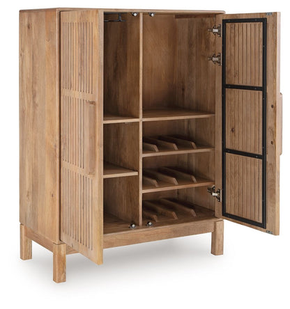 Pellamour - Bar Cabinet - Natural Brown by Ashley – view 2