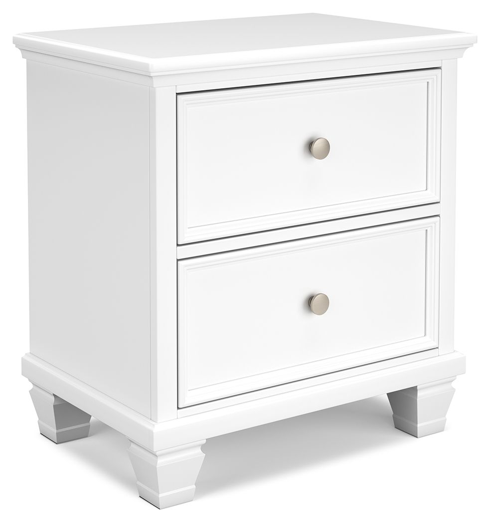 Fortman - Two Drawer Night Stand - White by Ashley – Accent Nightstands