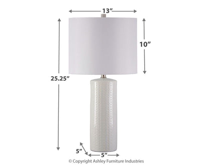 Steuben - Ceramic Table Lamp (Set of 2) - White by Ashley – view 2