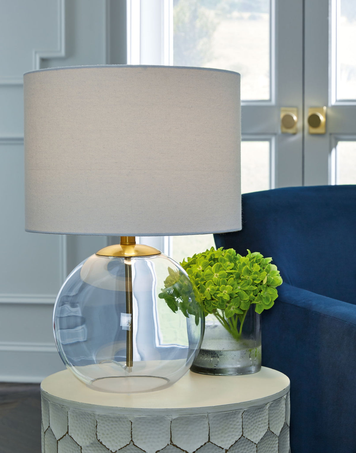 Samder - Glass Table Lamp  - White by Ashley – view 2