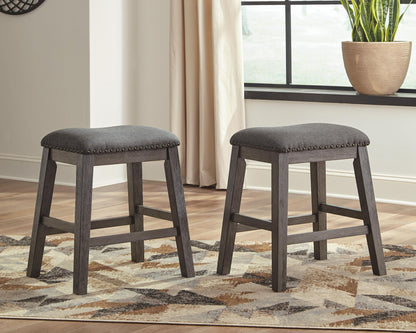 Caitbrook - Upholstered Stool (Set of 2) - Gray by Ashley – view 2