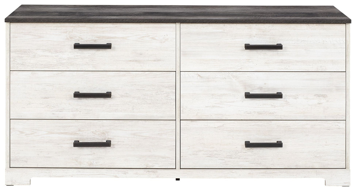 Shawburn - Six Drawer Dresser - Pewter-tone pulls - White / Black / Gray by Ashley – view 4