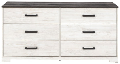 Shawburn - Six Drawer Dresser - Pewter-tone pulls - White / Black / Gray by Ashley – view 4