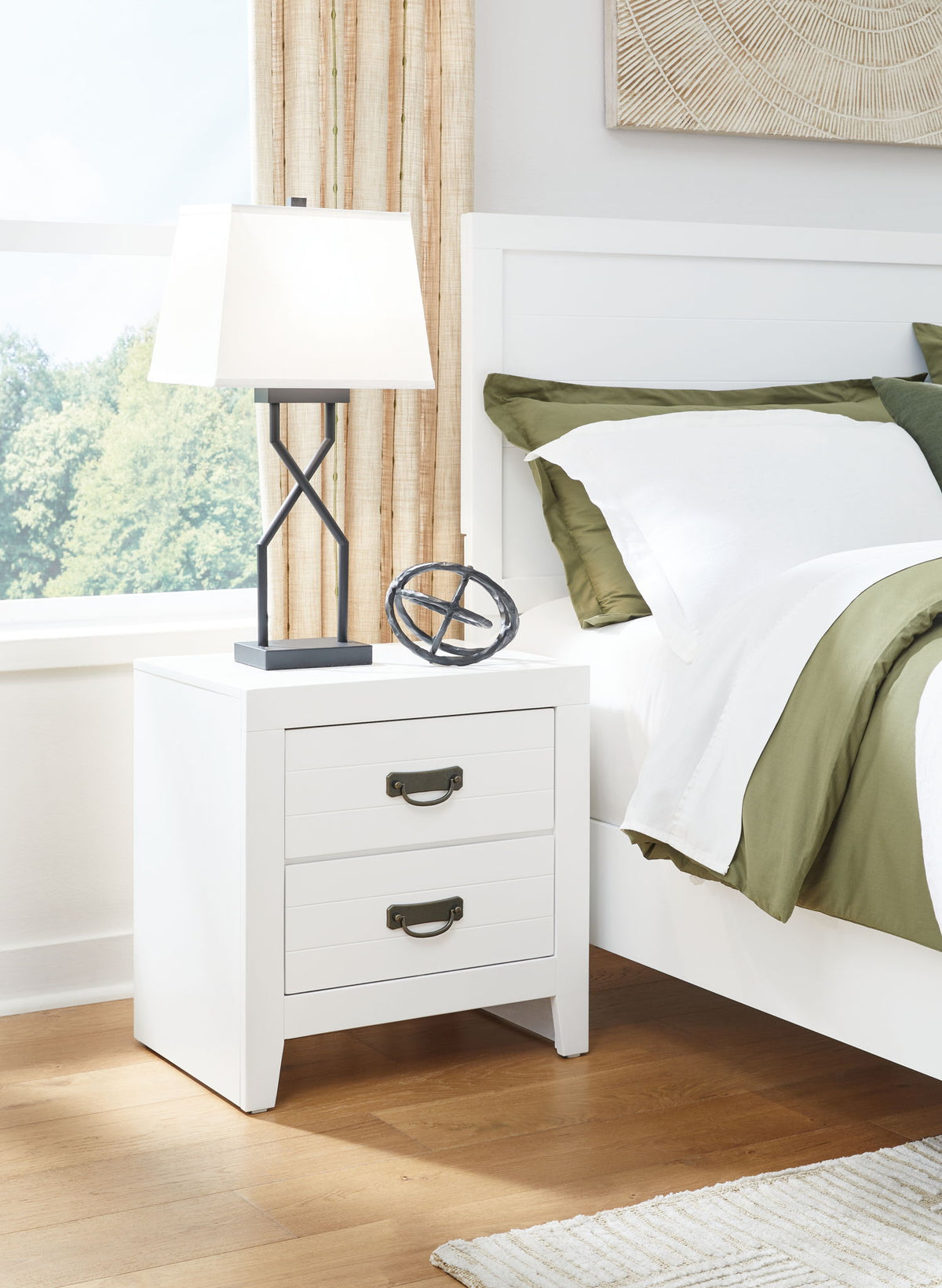 Binterglen - Two Drawer Night Stand - White by Ashley – view 2