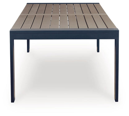 East Beach - Rectangular Dining Table With Umbrella Option - Blue by Ashley – view 3