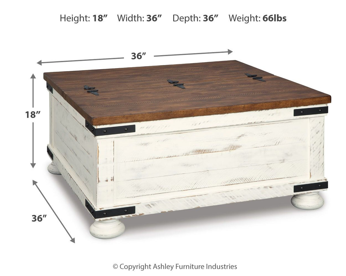 Wystfield - Cocktail Table with Storage - White / Brown by Ashley – view 2