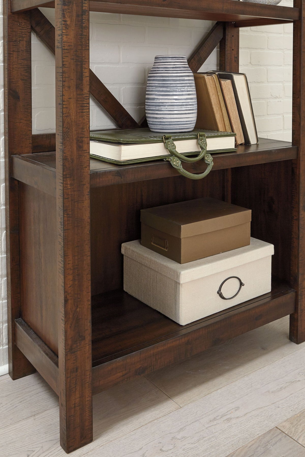 Baldridge - Large Bookcase - Rustic Brown by Ashley – view 4