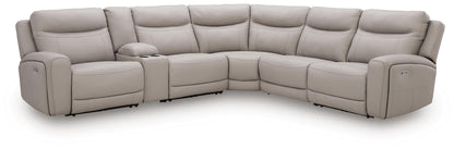 Gravier - 6-Piece Power Reclining Sectional With Storage Console - Gray – Reclining Sectionals