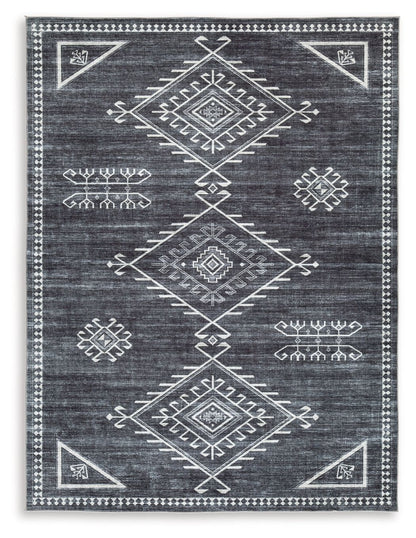Arloman - 5' x 7' Rug - Black / Cream / Gray by Ashley – Washable Rugs