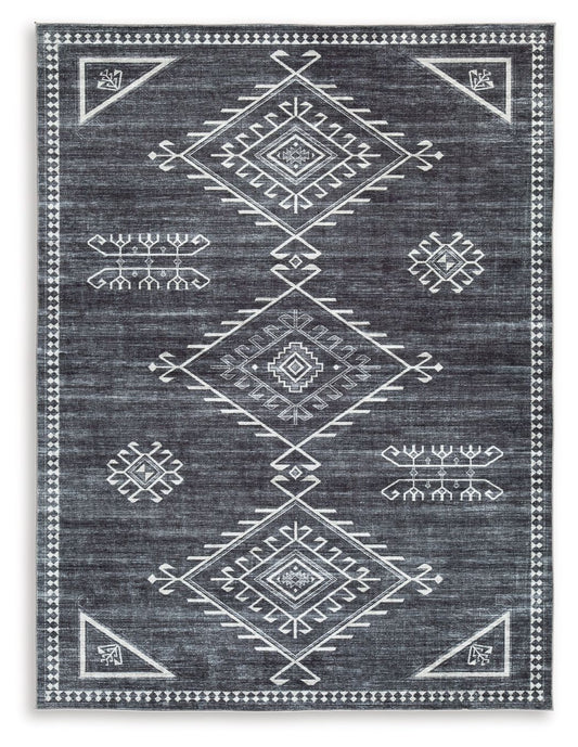 Arloman - 5' x 7' Rug - Black / Cream / Gray