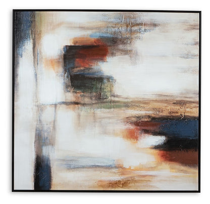 Pigeonford - Wall Art - White / Teal / Gold by Ashley – view 2