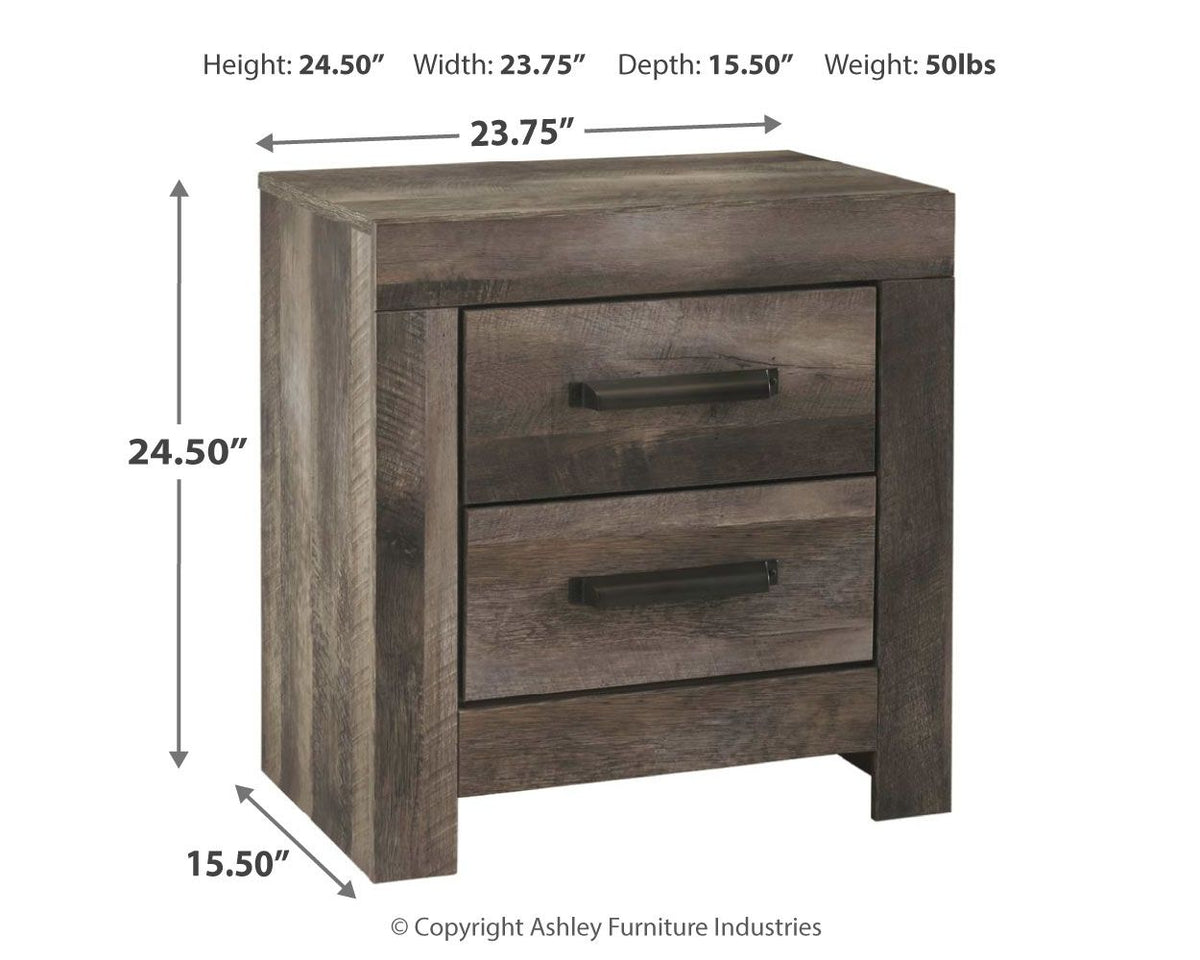 Wynnlow - Two Drawer Night Stand - Gray by Ashley – view 2