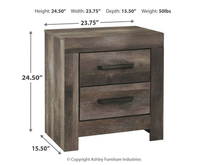 Wynnlow - Two Drawer Night Stand - Gray by Ashley – view 2
