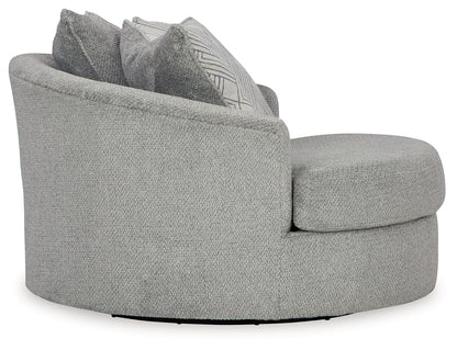 Casselbury - Oversized Swivel Accent Chair - Cement by Ashley – view 2