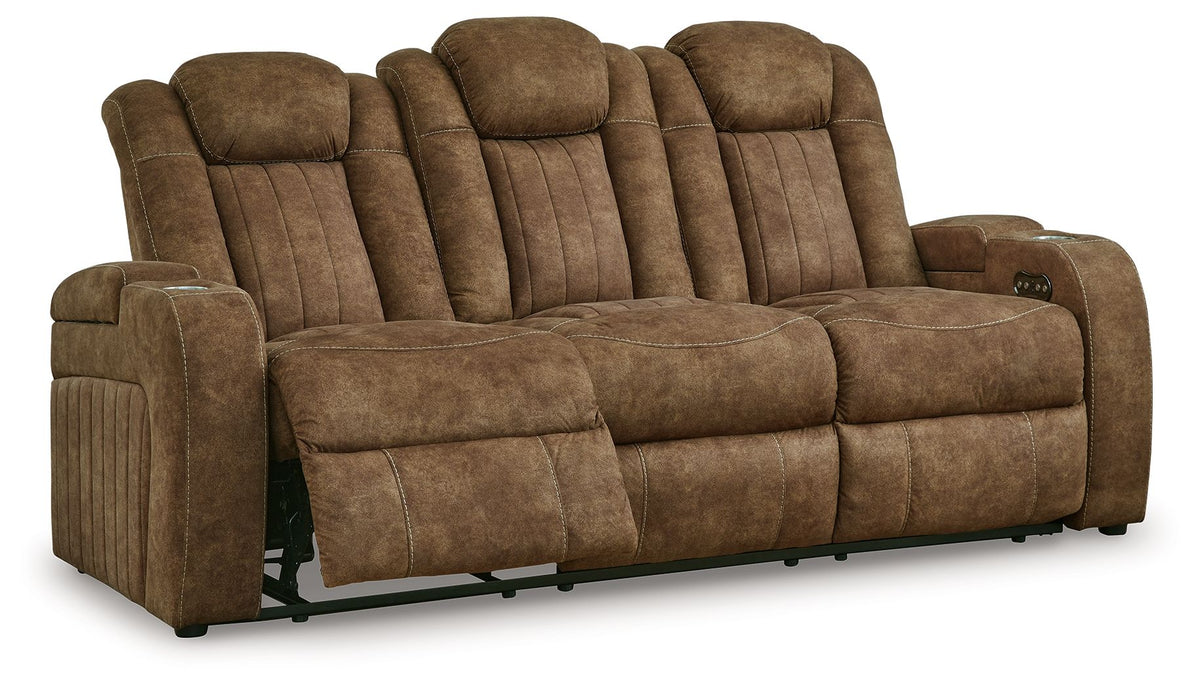 Wolfridge - 2 Pc. - Power Reclining Sofa, Power Reclining Loveseat With Console - Brindle by Ashley – view 3