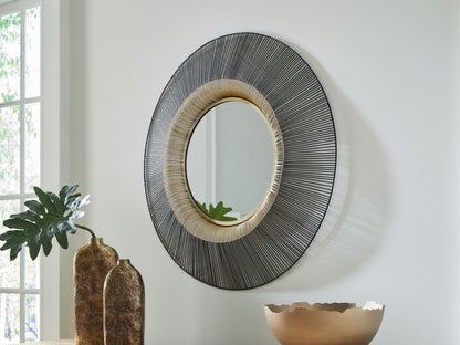 Dallmen - Accent Mirror - Black / Gold Finish by Ashley – view 2