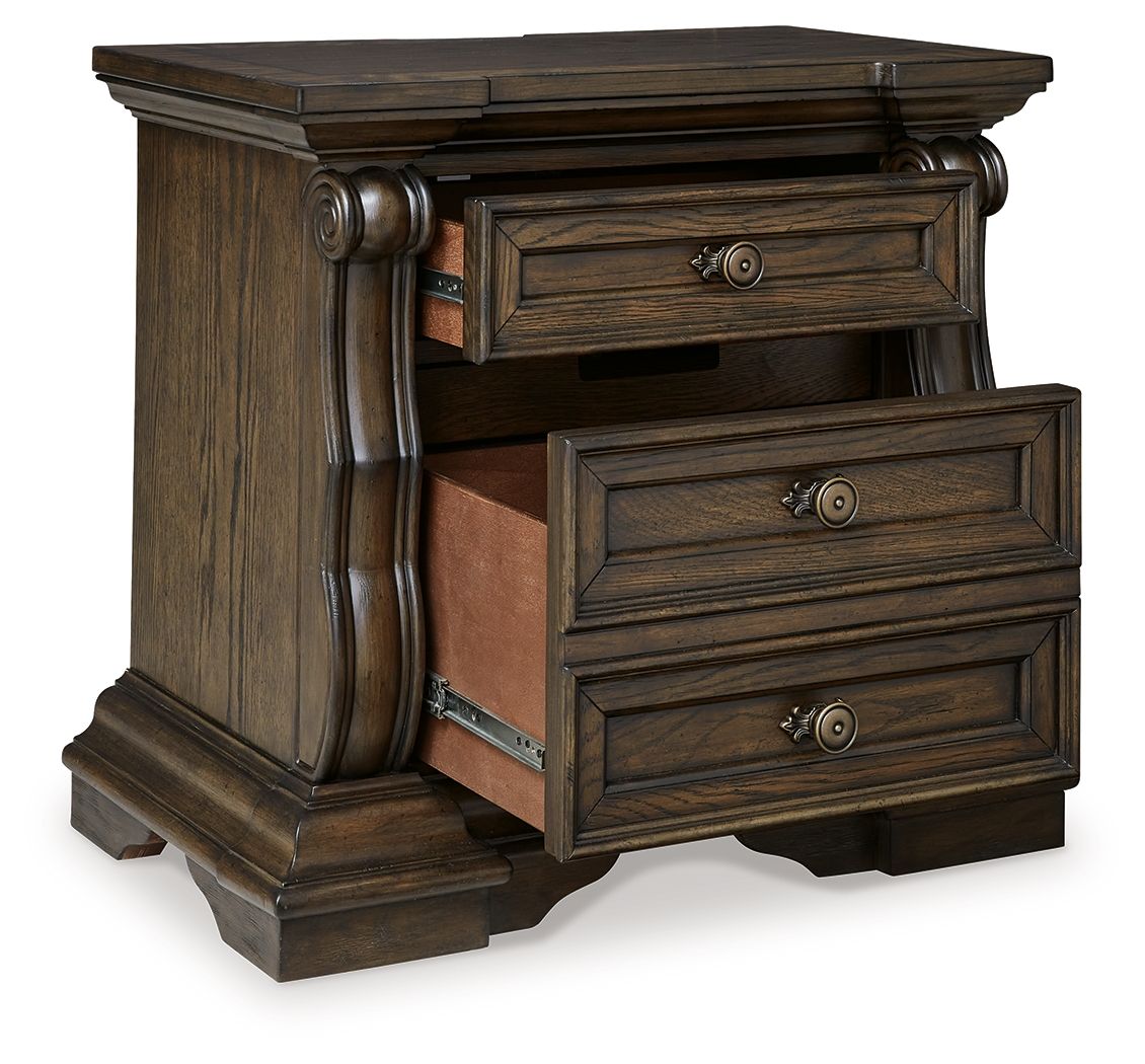 Maylee - Three Drawer Night Stand - Dark Brown by Ashley – view 2