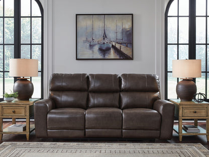 Crossplex - Power Reclining Sofa With Adjustable Headrest - Smoke by Ashley – view 3