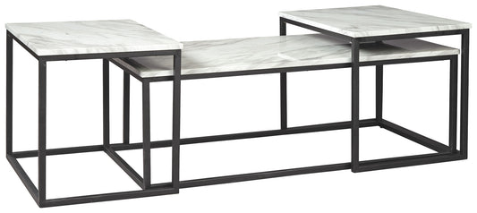 Donnesta - Occasional Table Set (Set of 3) - Gray / Black by Ashley – Table Sets