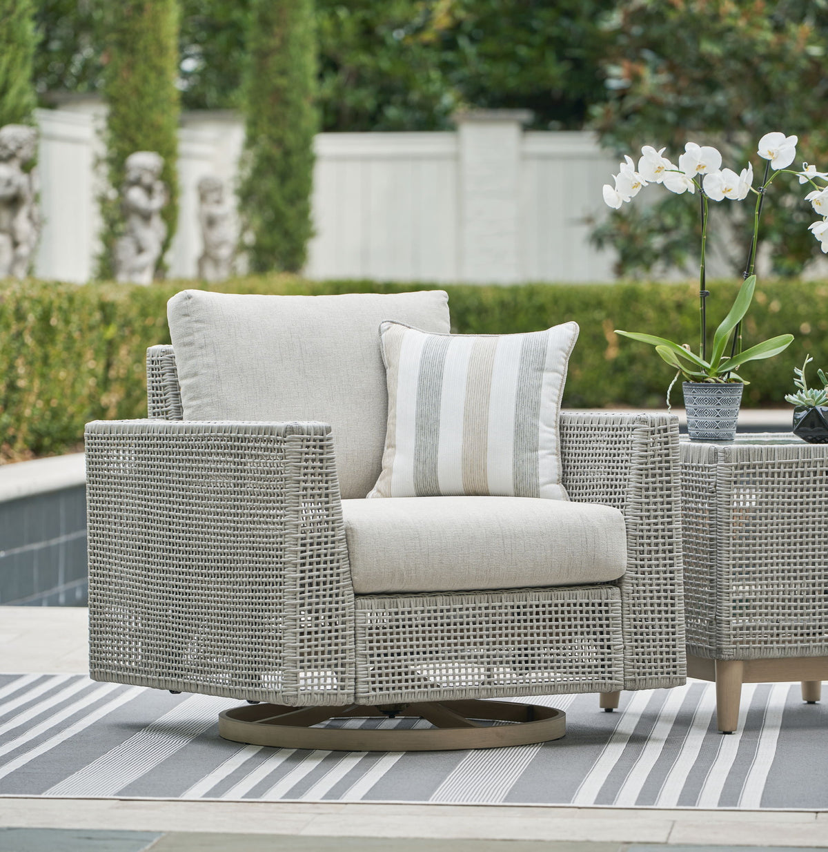 Seton Creek - Swivel Lounge With Cushion - Gray by Ashley – view 2