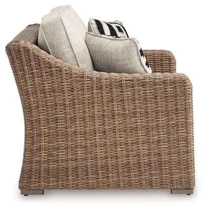 Beachcroft - Loveseat With Cushion - Beige by Ashley – view 2