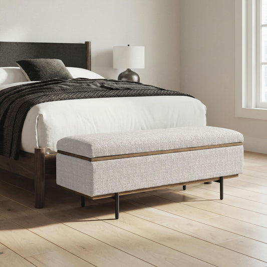 Dettaford Next-Gen Nuvella - Storage Bench - Stone by Ashley – view 2