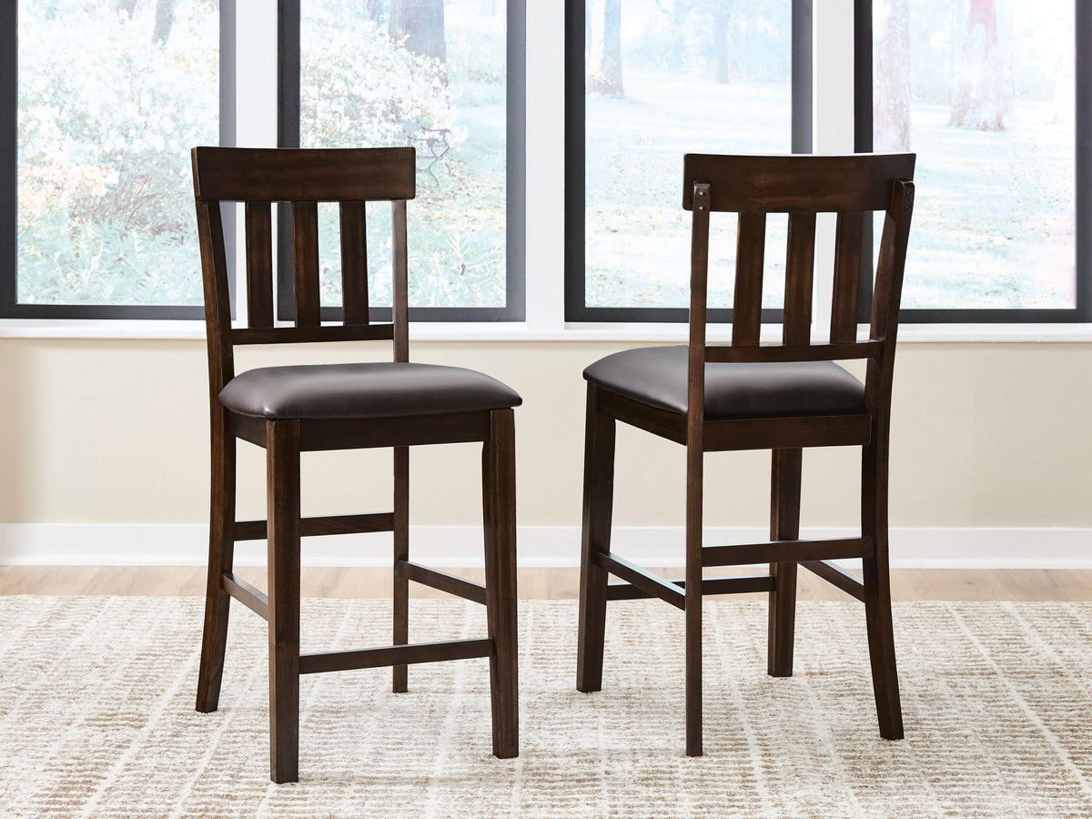 Haddigan - Upholstered Barstool (Set of 2) - Dark Brown by Ashley – view 2