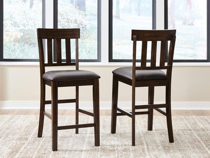 Haddigan - Upholstered Barstool (Set of 2) - Dark Brown by Ashley – view 2