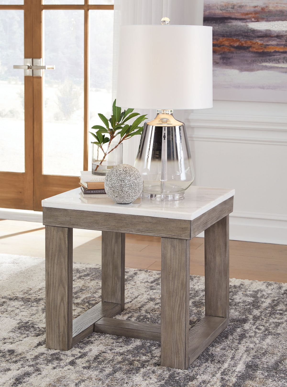 Loyaska - Square End Table - Brown / Ivory by Ashley – view 2