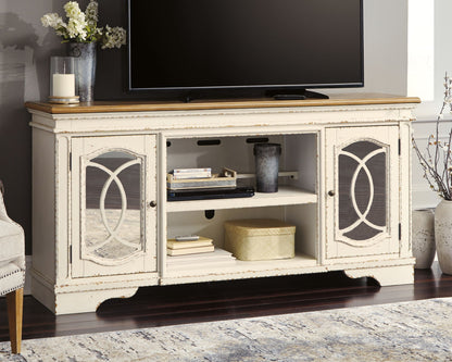 Realyn - XL TV Stand w/Fireplace Option - Chipped White by Ashley – view 3