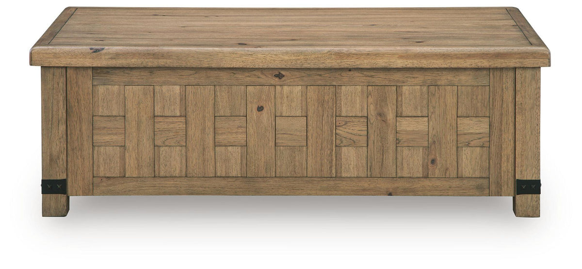 Ridgester - Lift Top Cocktail Table - Light Brown by Ashley – view 2