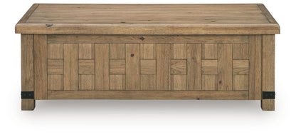 Ridgester - Lift Top Cocktail Table - Light Brown by Ashley – view 2