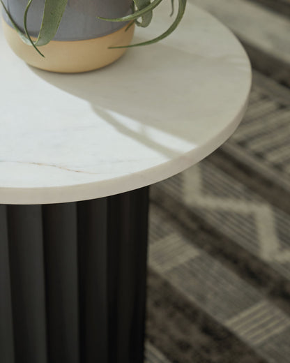 Wainstone - Accent Table - Black / White by Ashley – view 2
