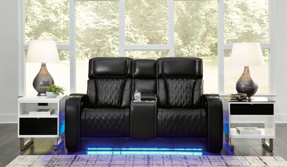 Boyington - Power Reclining Loveseat With Console/Adj Hdrst by Ashley – view 5