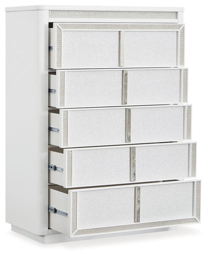 Chalanna - Five Drawer Chest - White by Ashley – view 2