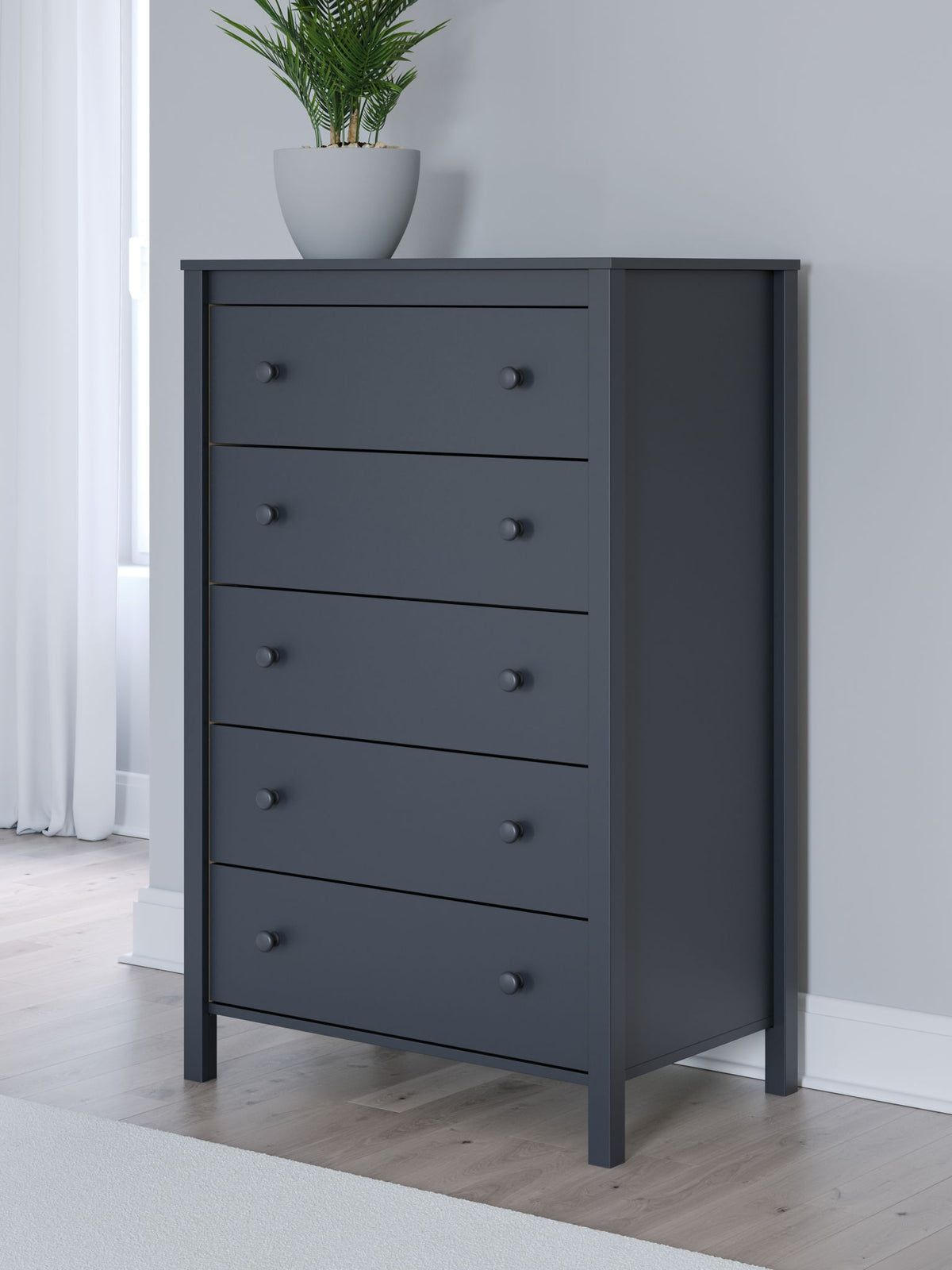 Simmenfort - Five Drawer Chest - Navy Blue by Ashley – view 2