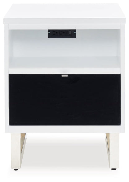 Gardoni - Chair Side End Table - White / Black by Ashley – view 3